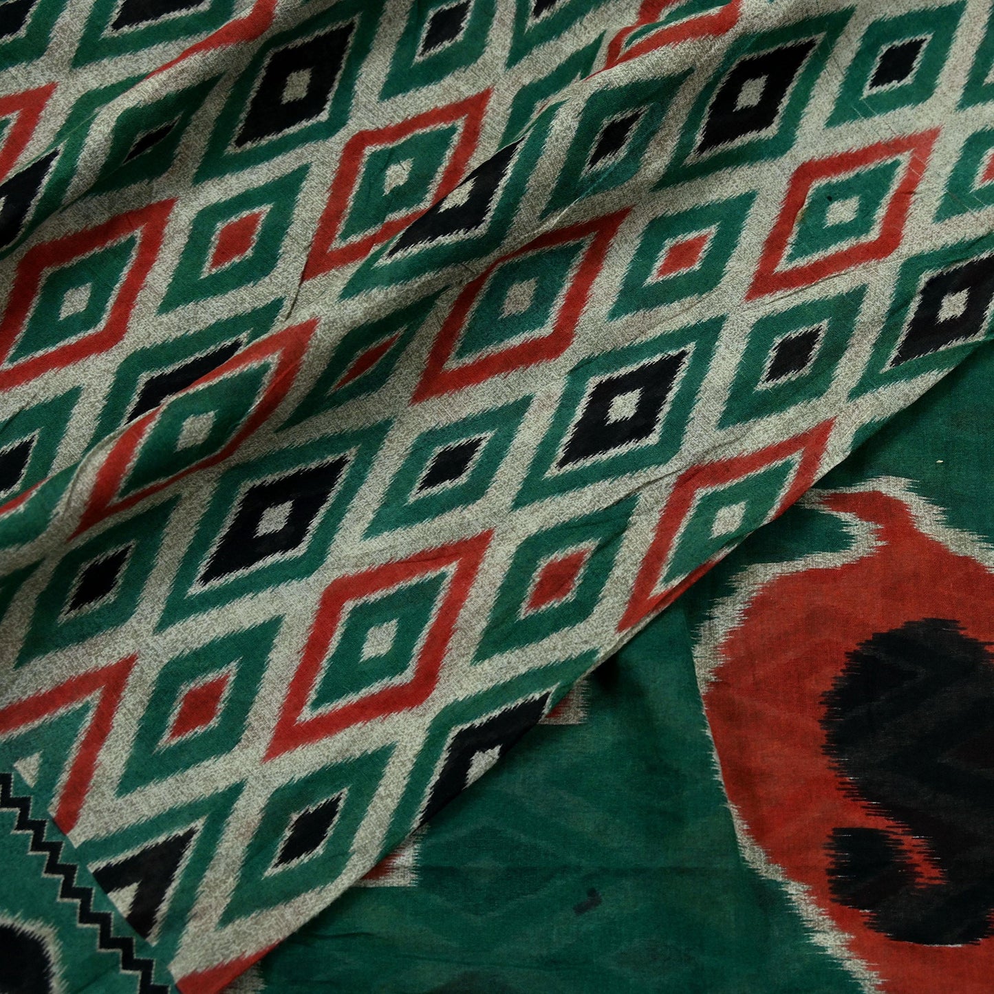 Indian Vintage Green Saree Printed Pure Cotton Sari Craft Fabric 5Yd Soft Sewing Sarong Wrap Boho Floral Dress Making Quilting Crafting