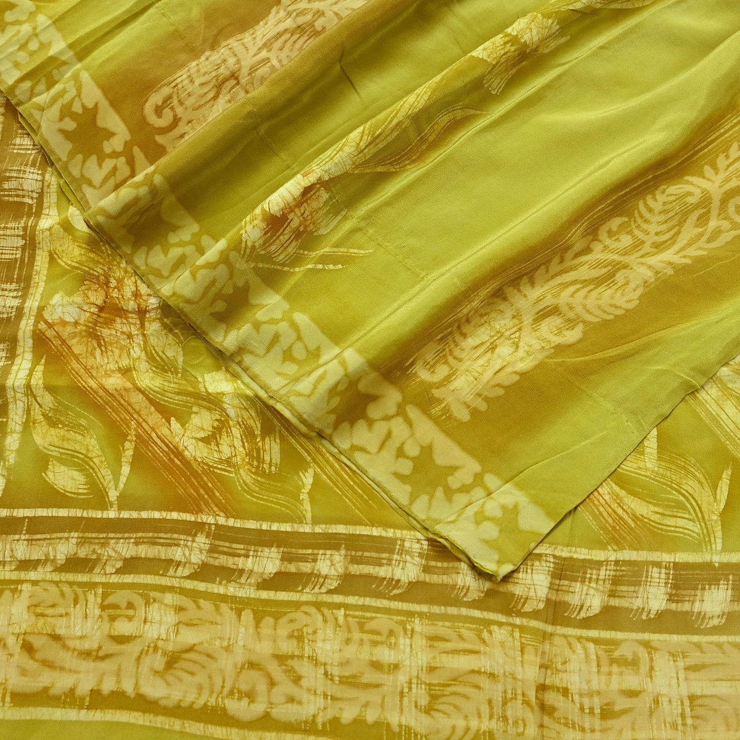 Indian Vintage Sari Green Pure Crepe Silk Printed Saree 5yd Sewing Floral Soft Craft Fabric Ethnic Wrap Dress Making For Crafting Quilting