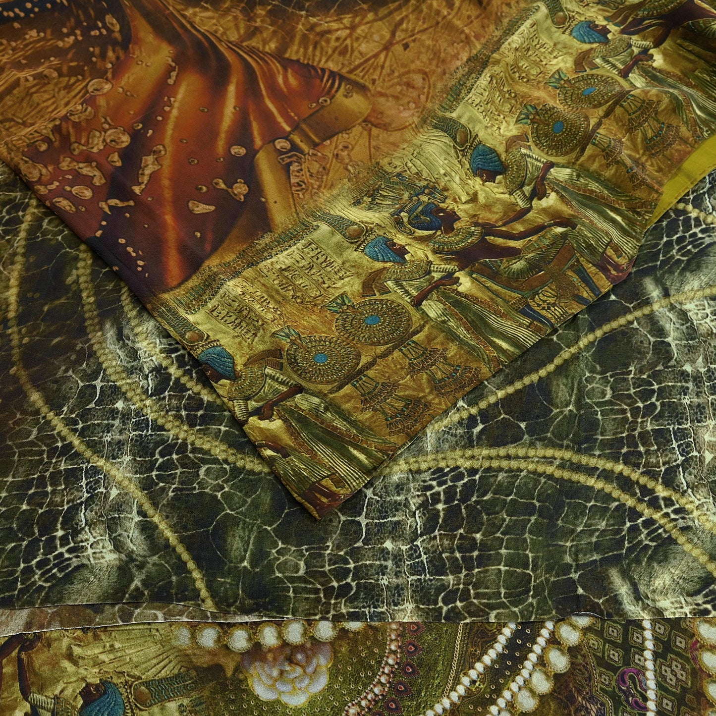 Indian Vintage Multi Saree Pure Georgette Silk Digital Printed Sari Sewing 5yd Craft Fabric Soft Floral Crafting Dress Making Quilting
