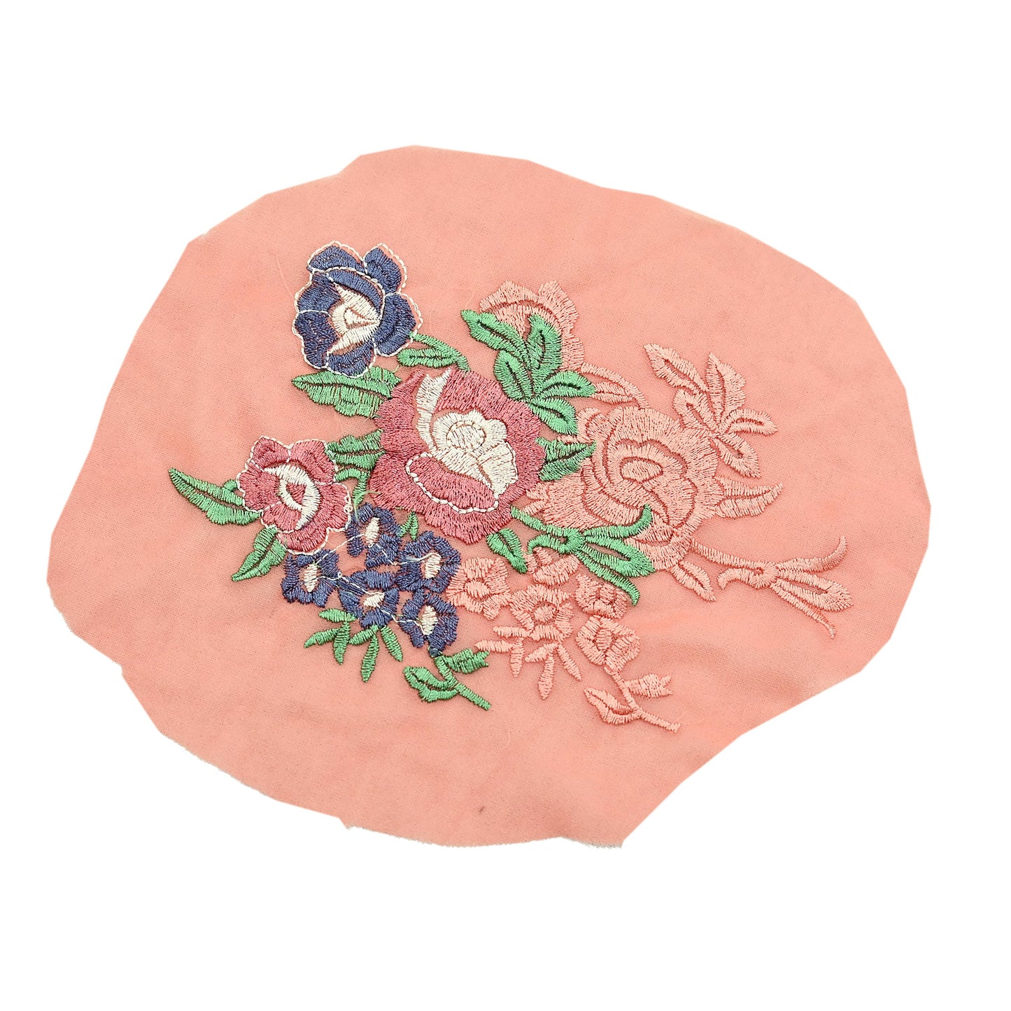 Indian Vintage 2 Pcs Rare Appliques Peach Georgette Applique VERY OLD ANTIQUE Vintage Embroidered Snippets Remnants Craft Journals Peacock