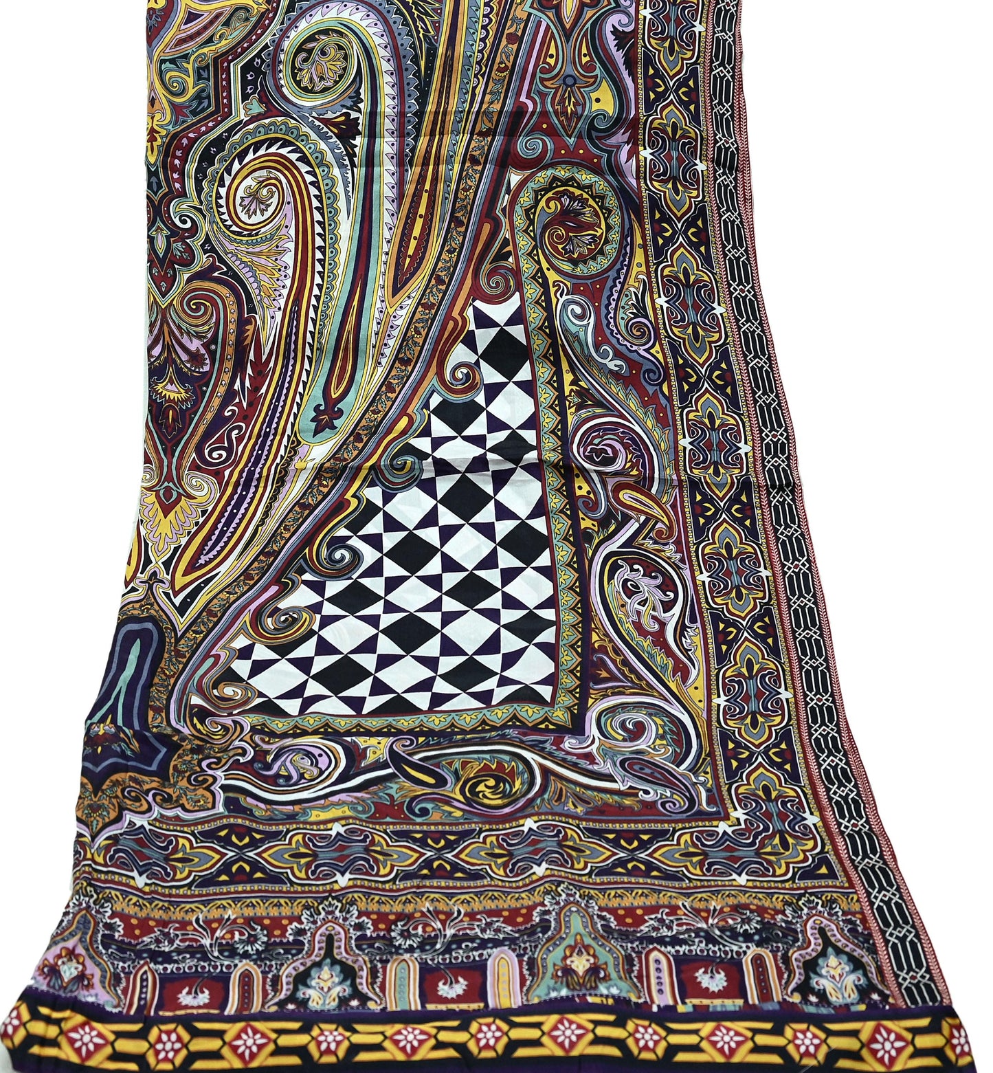 Women Indian Vintage Dupatta Long Stole Pure silk Digital Printed Dupatta Veil Scarves soft Boho Wrap Dressmaking Floral