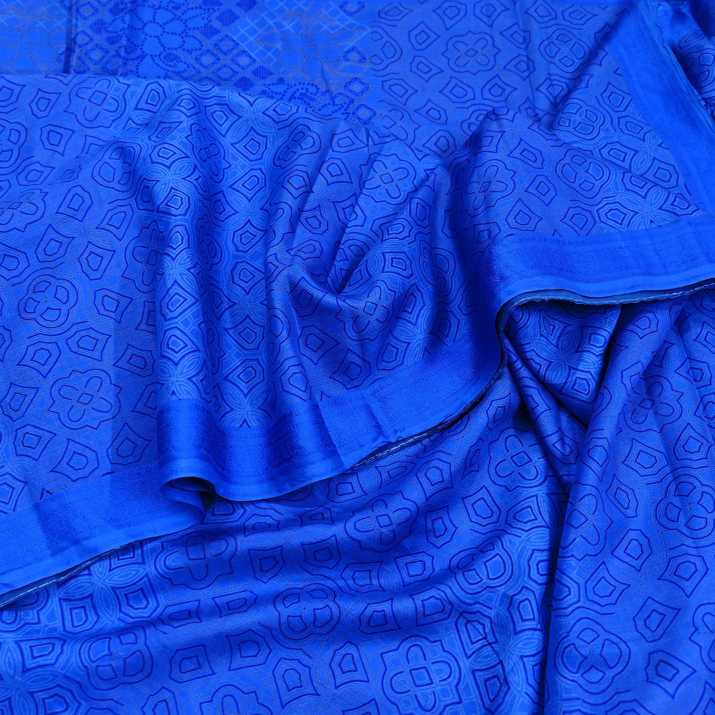 Indian Vintage Sari Blue Printed Sari Pure Silk Saree Craft Fabric Sewing 6yd Floral Soft Floral Wrap Sarong Dress making Crafting Quilting