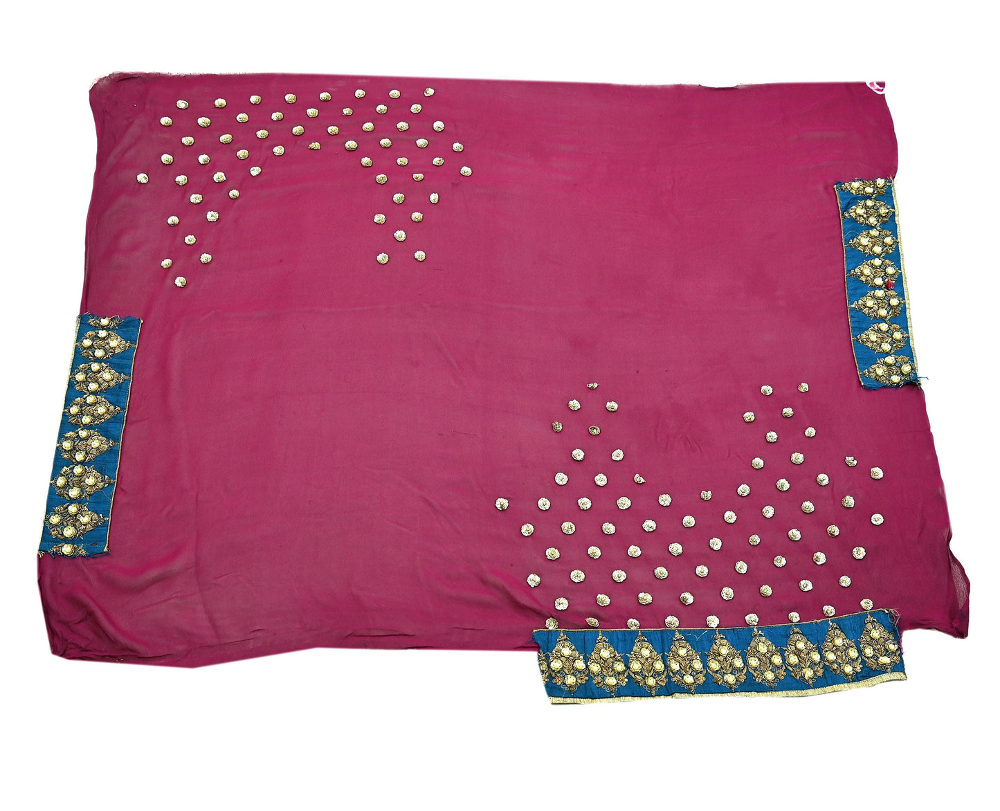 Indian Heavy Sari Maroon Pure Georgette Silk Hand Embroidered Sarees Designer Sabyasachi 6Yd Sewing Ethnic Sarees With Blouse Fabric