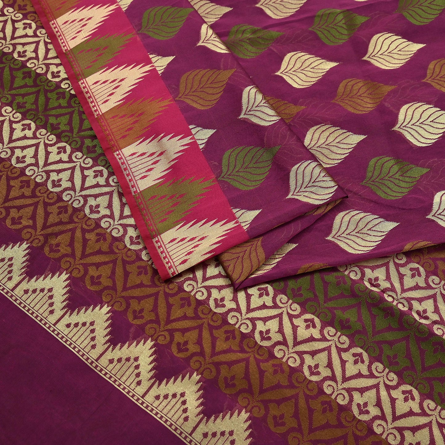 Indian Vintage Sari Purple 100% Pure Silk Hand Woven Sarees Craft Fabric 5Yd Ethnic Sewing Dress making Crafting Quilting Upcycle