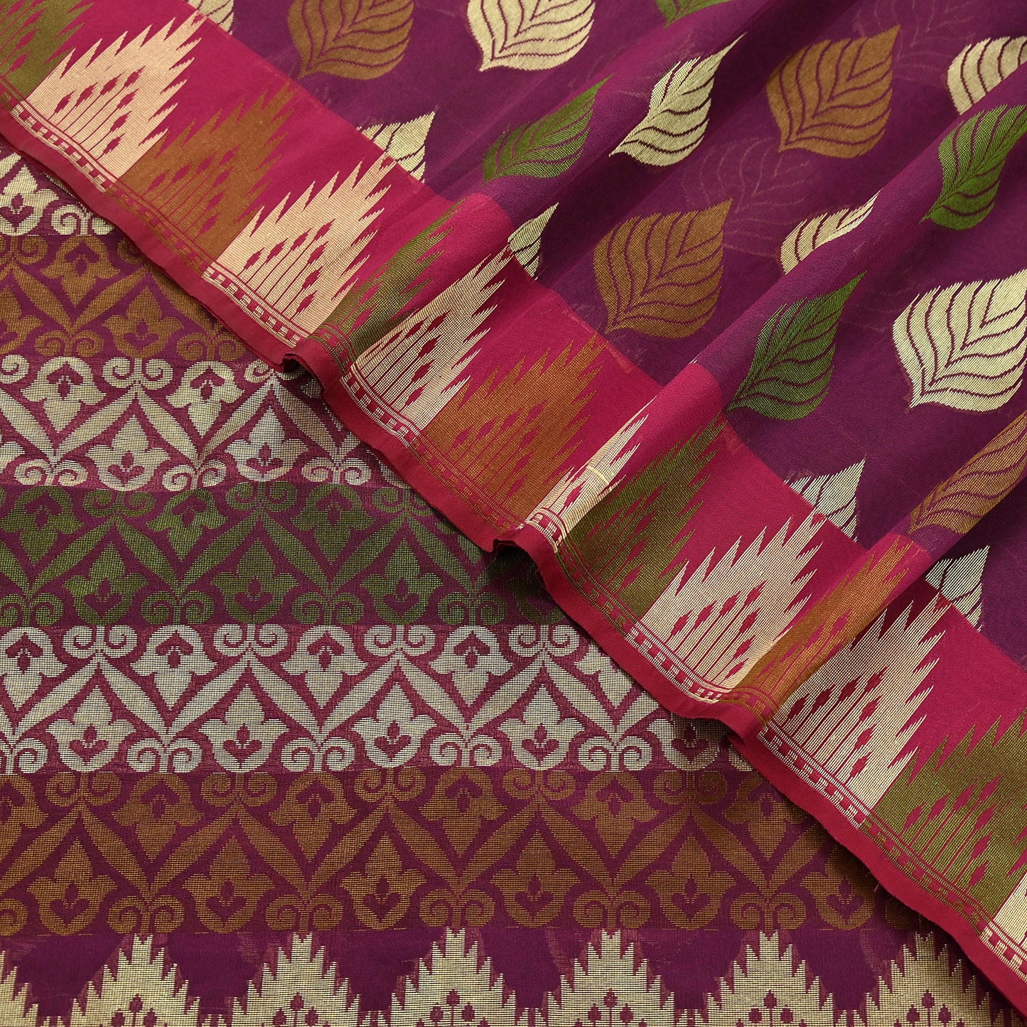 Indian Vintage Sari Purple 100% Pure Silk Hand Woven Sarees Craft Fabric 5Yd Ethnic Sewing Dress making Crafting Quilting Upcycle