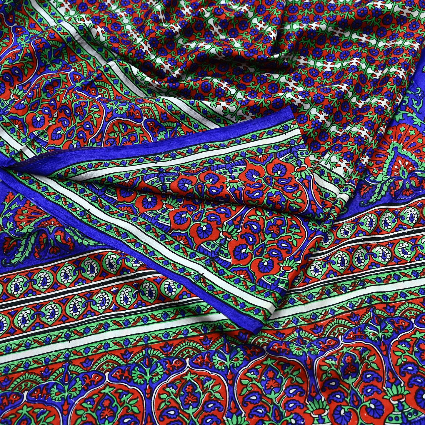 Indian Vintage Red & Purple Sarees 100% Pure Silk Printed Sari 6yd Sewing Craft Fabric DressMaking Soft For Crafting Quilting Upcycle