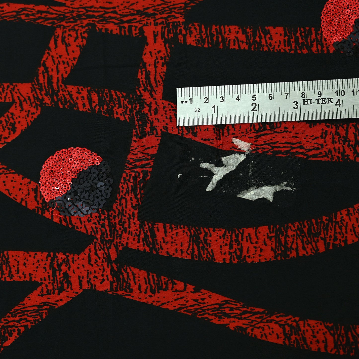 Indian Vintage Saree Red & Black Moss Crepe Embroidered Printed Sari Fabric 5yd Sewing Floral Soft Craft Fabric Dressmaking Quilting