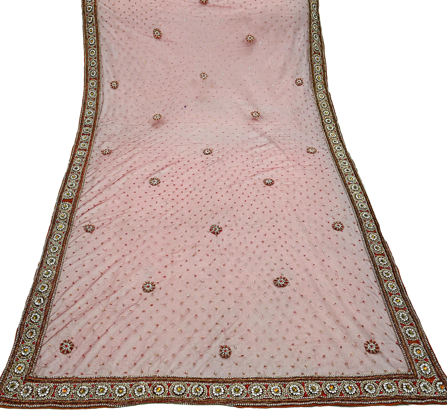 Indian Vintage Heavy Wedding Maroon Dupatta Net Mesh Long Stole Hand Embroidered Scarves Golden Zardozi Zari Sequins Dridal Veil Hijab