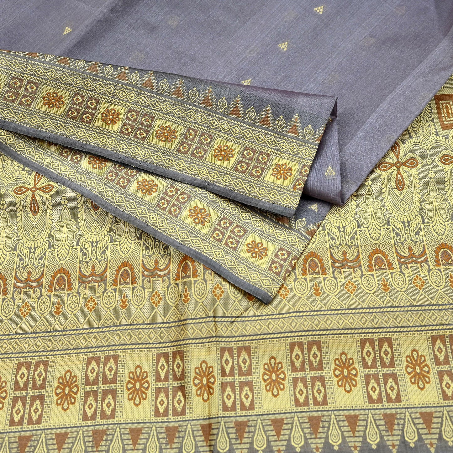 Indian Vintage Heavy Purple Hand Woven Saree 100% Pure Silk Sari 5Yard Floral Dress making Crafting Quilting Upcycle