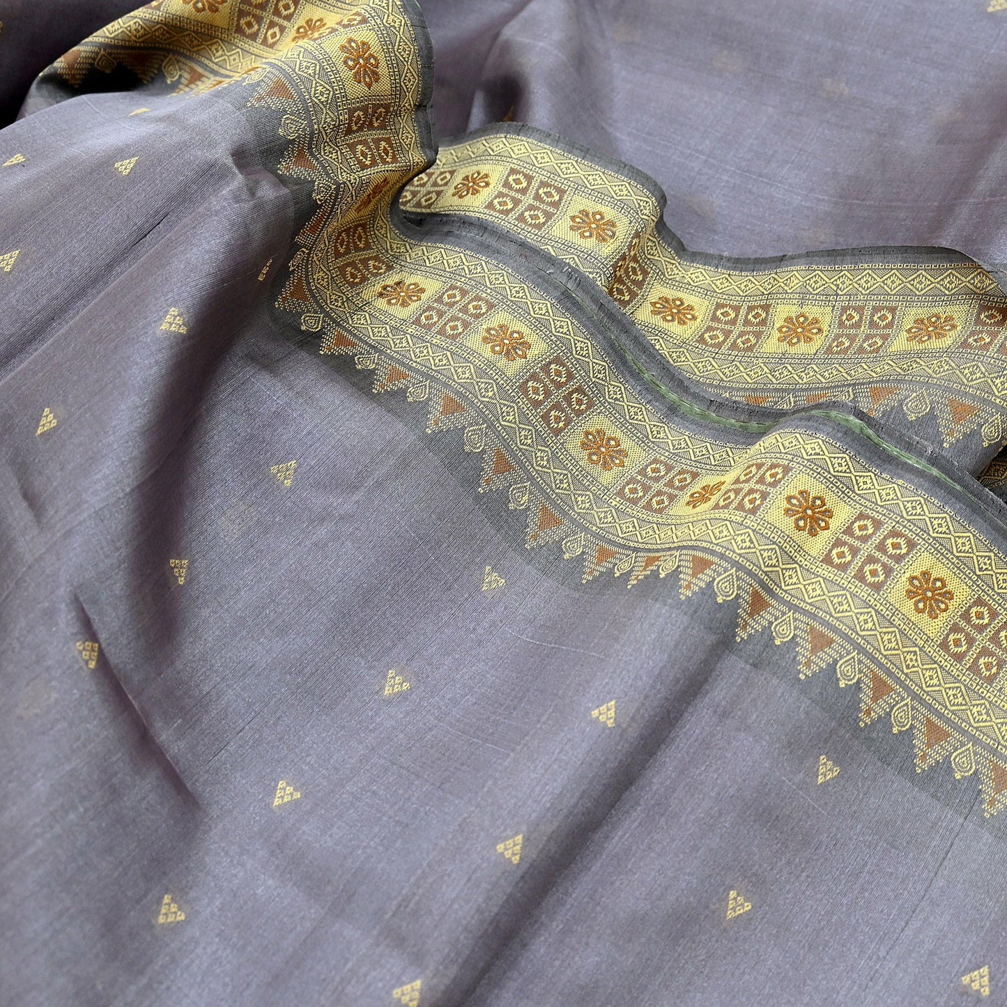 Indian Vintage Heavy Purple Hand Woven Saree 100% Pure Silk Sari 5Yard Floral Dress making Crafting Quilting Upcycle