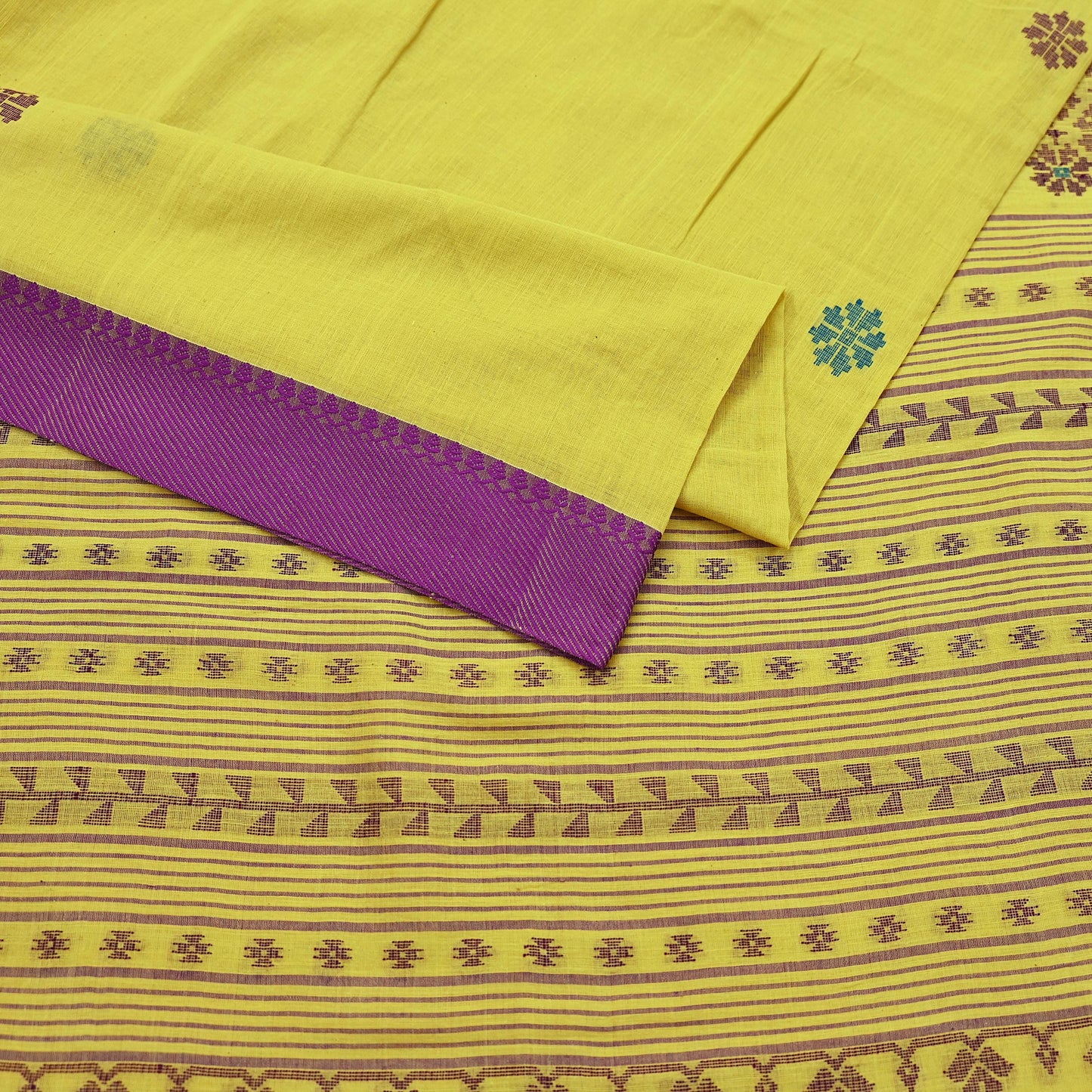 Indian Vintage Sari Lemon Green Pure Cotton Hand Woven Sarees Craft Fabric 6yd Ethnic Floral Crafting Upcycle Quilting Dress Making Fringes