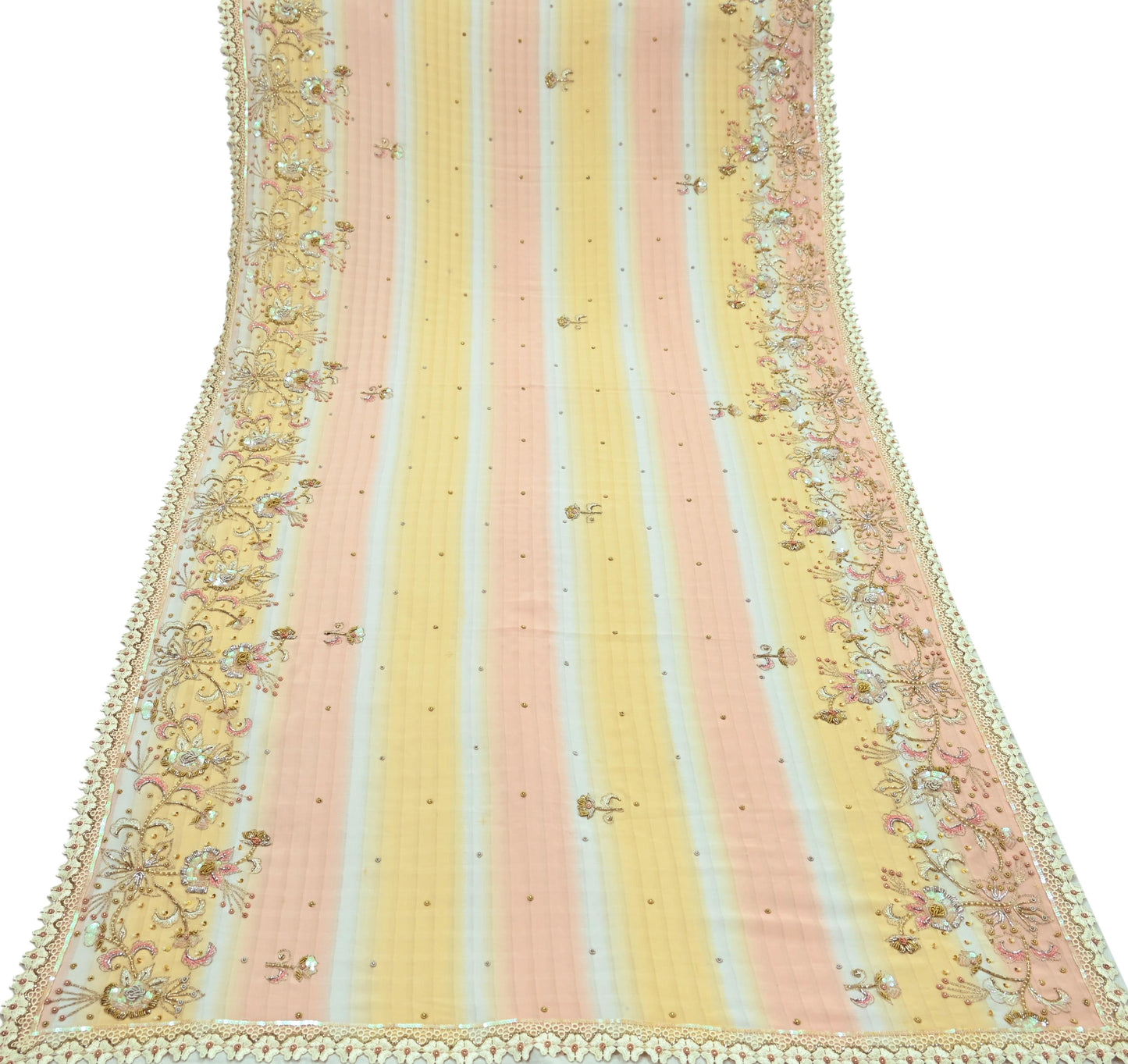 Indian Vintage Dupatta Long Stole Georgette Embroidered Scarves Veil Scarf Wrap Hippie Boho