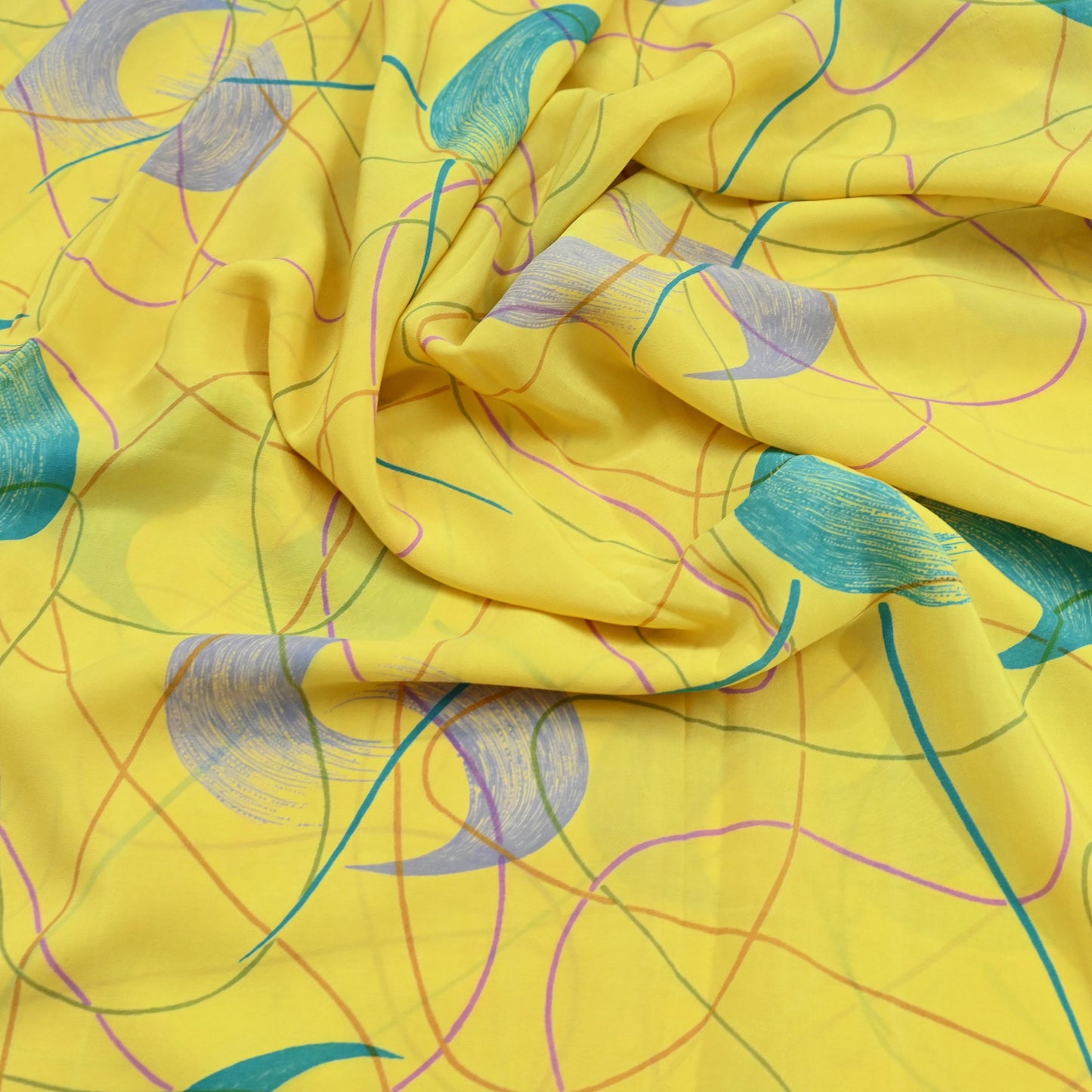 Indian Vintage Sari Yellow & Saffron Pure Crepe Silk Printed Saree 5yard Sewing Floral Craft Fabric Wrap