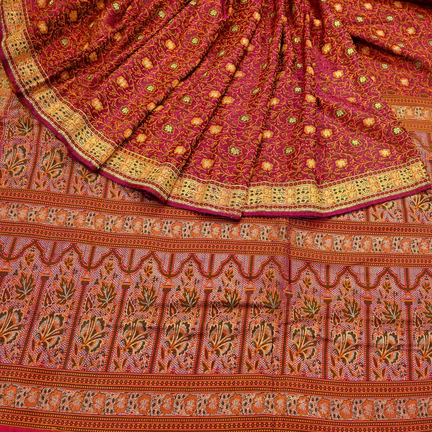Indian Vintage Sari Pink Heavy Wedding Pure Satin Silk Woven Banarasi Tanchoi Saree 5Yd Ethnic Craft Fabric Upcycle Bridal Heavy Sarees