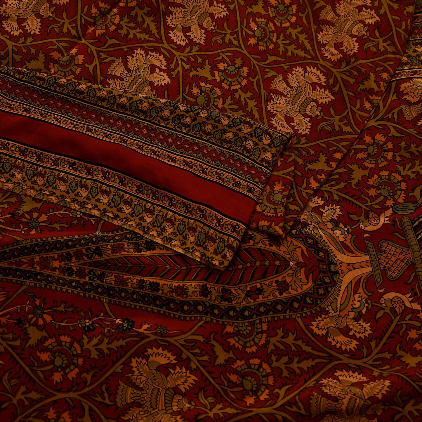 Indian Vintage Maroon Dupatta Long Stole Pure Crepe silk Printed Dupatta Veil Scarves soft Boho Wrap Dressmaking Paisley