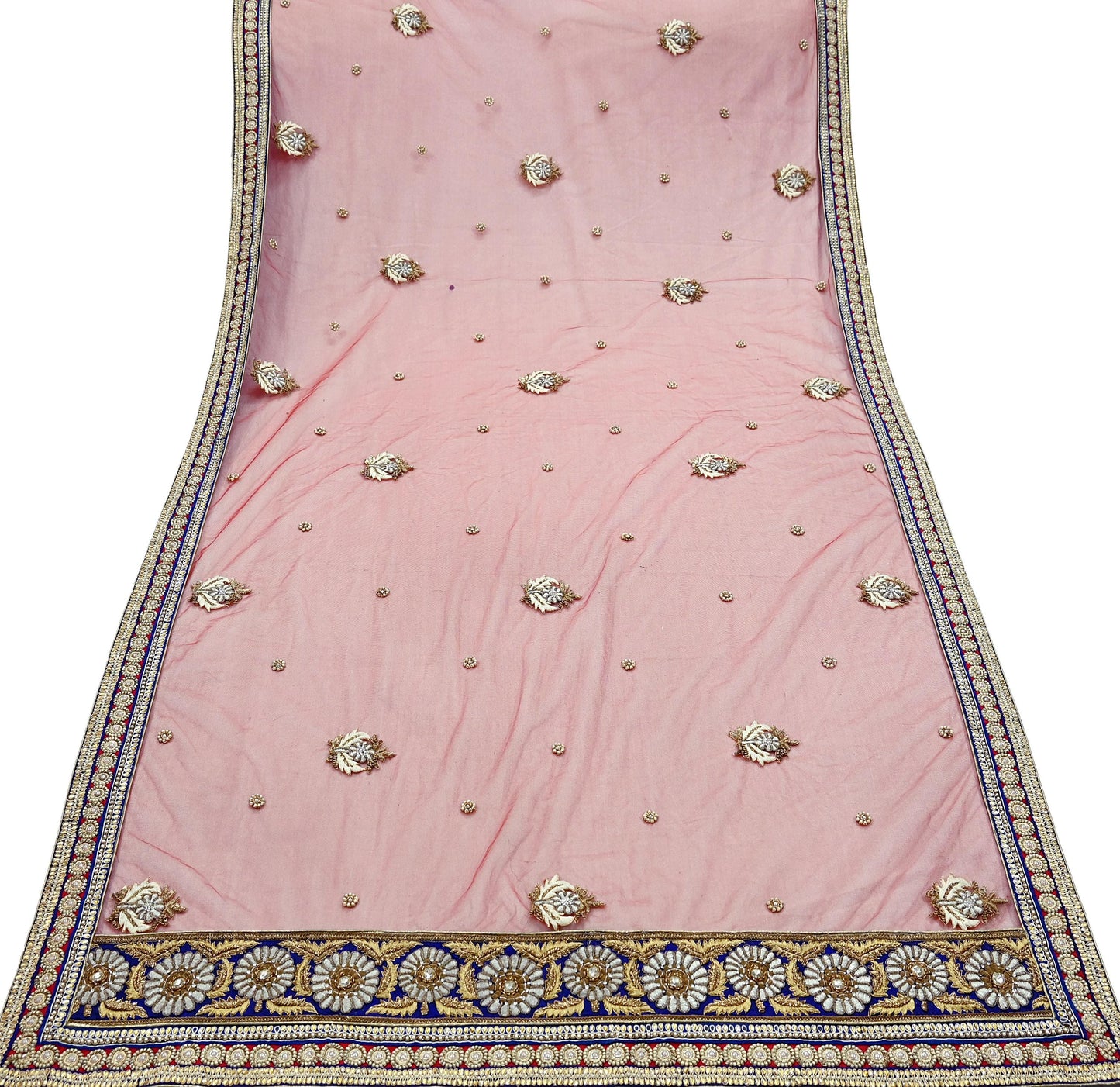 Indian Vintage Heavy Wedding red Net/Mesh/Velvet Hand Embroidered Dupatta Designer By Anamika Khanna Bridal Wear Dabka Zardozi Veil Hijab