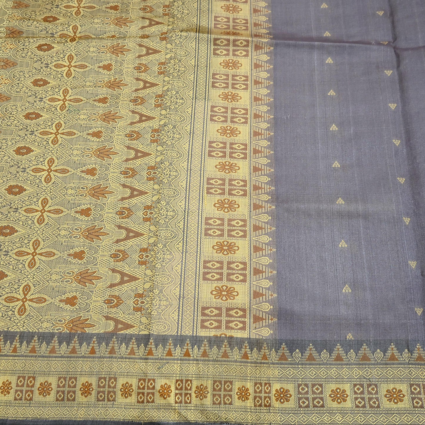 Indian Vintage Heavy Purple Hand Woven Saree 100% Pure Silk Sari 5Yard Floral Dress making Crafting Quilting Upcycle