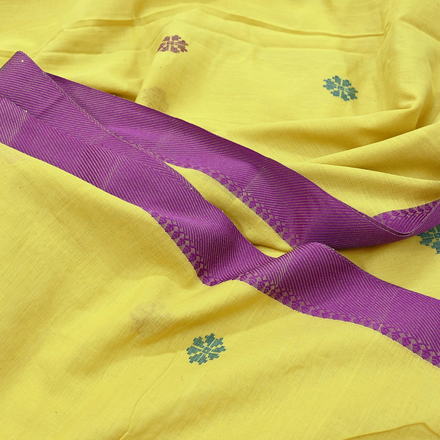Indian Vintage Sari Lemon Green Pure Cotton Hand Woven Sarees Craft Fabric 6yd Ethnic Floral Crafting Upcycle Quilting Dress Making Fringes