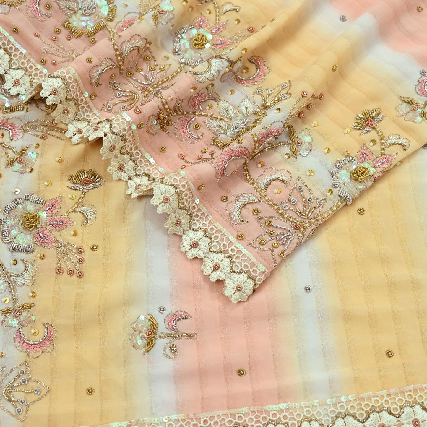 Indian Vintage Dupatta Long Stole Georgette Embroidered Scarves Veil Scarf Wrap Hippie Boho