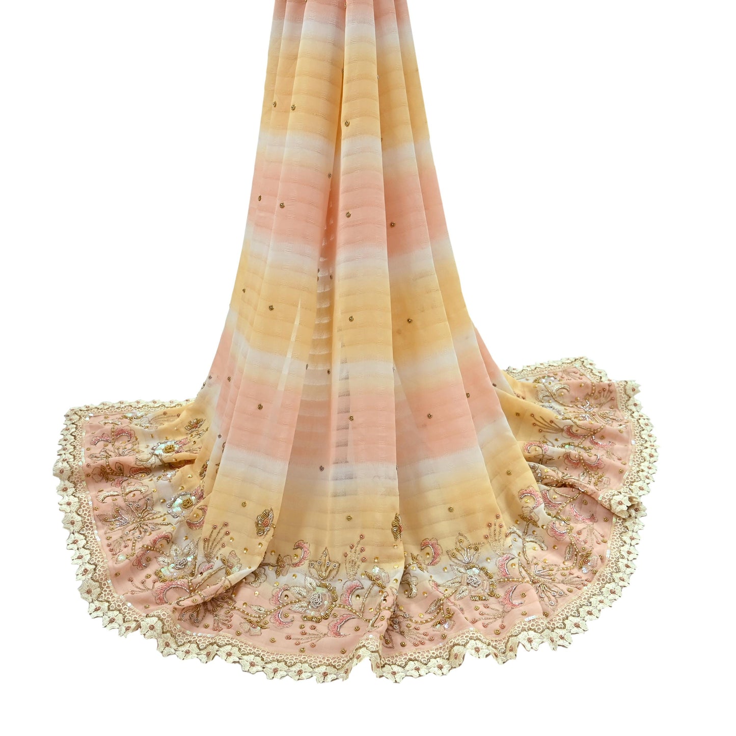 Indian Vintage Dupatta Long Stole Georgette Embroidered Scarves Veil Scarf Wrap Hippie Boho