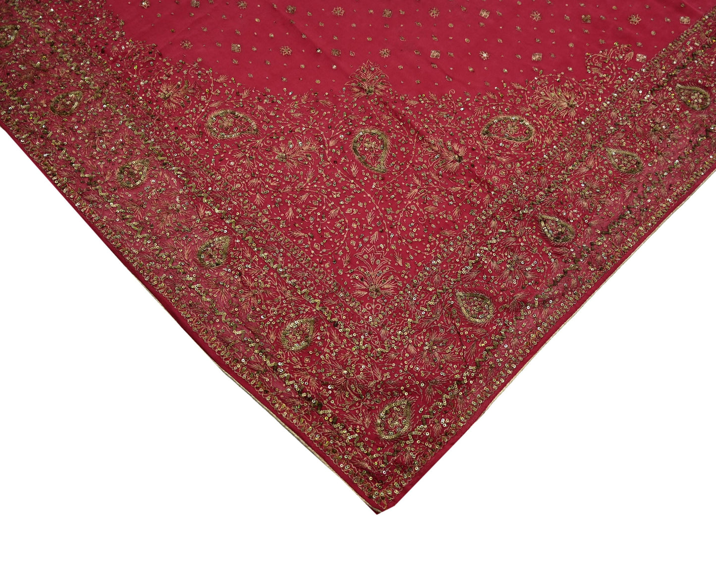 Indian Vintage Pink Sarees Pure Georgette Silk Pre-owned Hand Beaded Ritu Kumar Designer Sari 5Yd Soft Ethnic Bollywood Party sarees