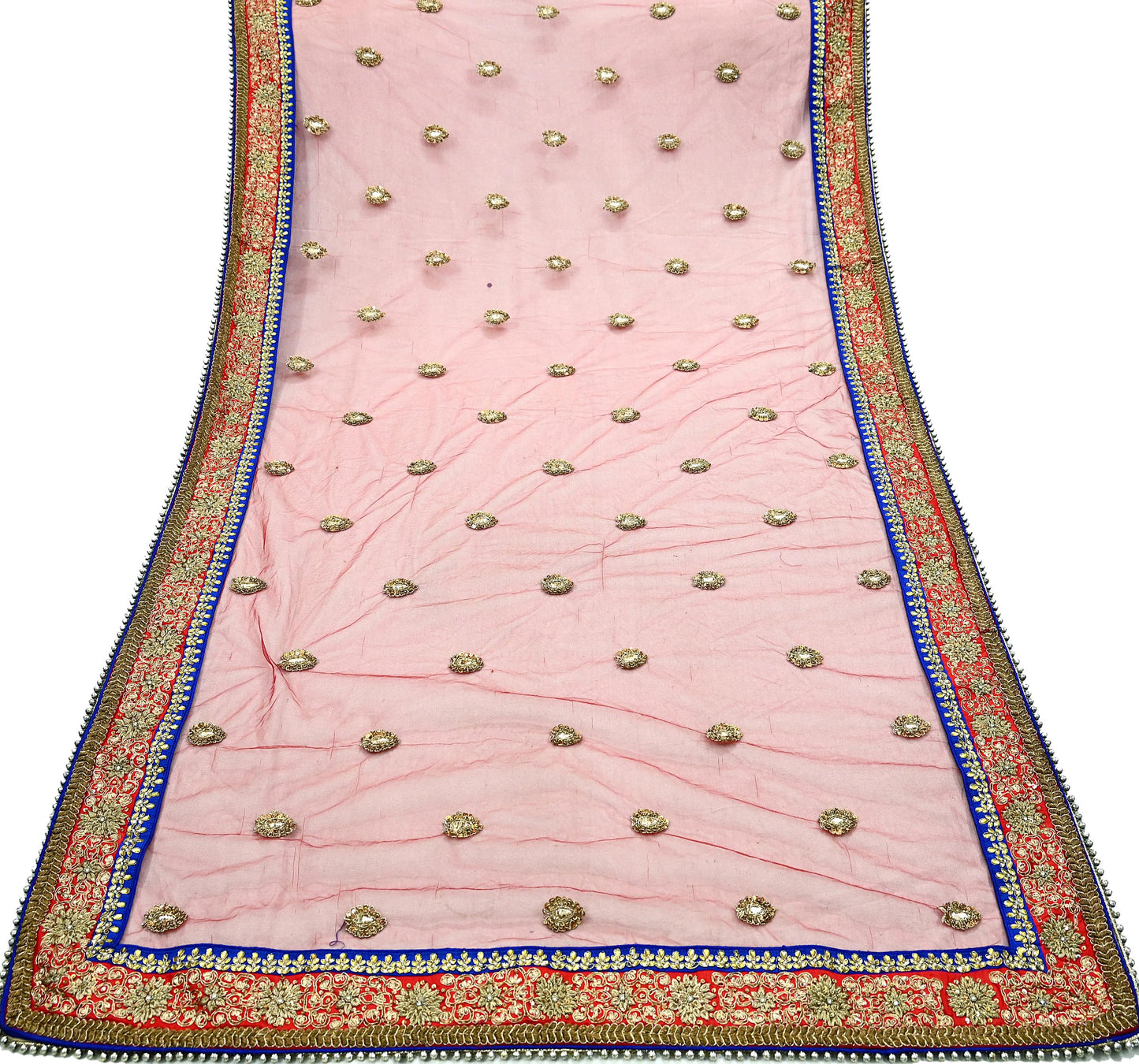 Indian Vintage Heavy Wedding Dupatta Red Net Long Stole Hand Embroidered By Designer Sabyasachi Scarves Zardozi Bridal Veil