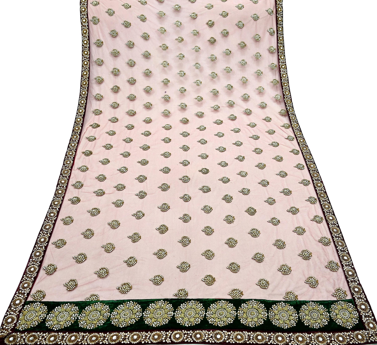 Indian Vintage Heavy Wedding Dupatta Maroon Net Long Stole Hand Embroidered By Designer Sabyasachi Scarves Zardozi Bridal Veil