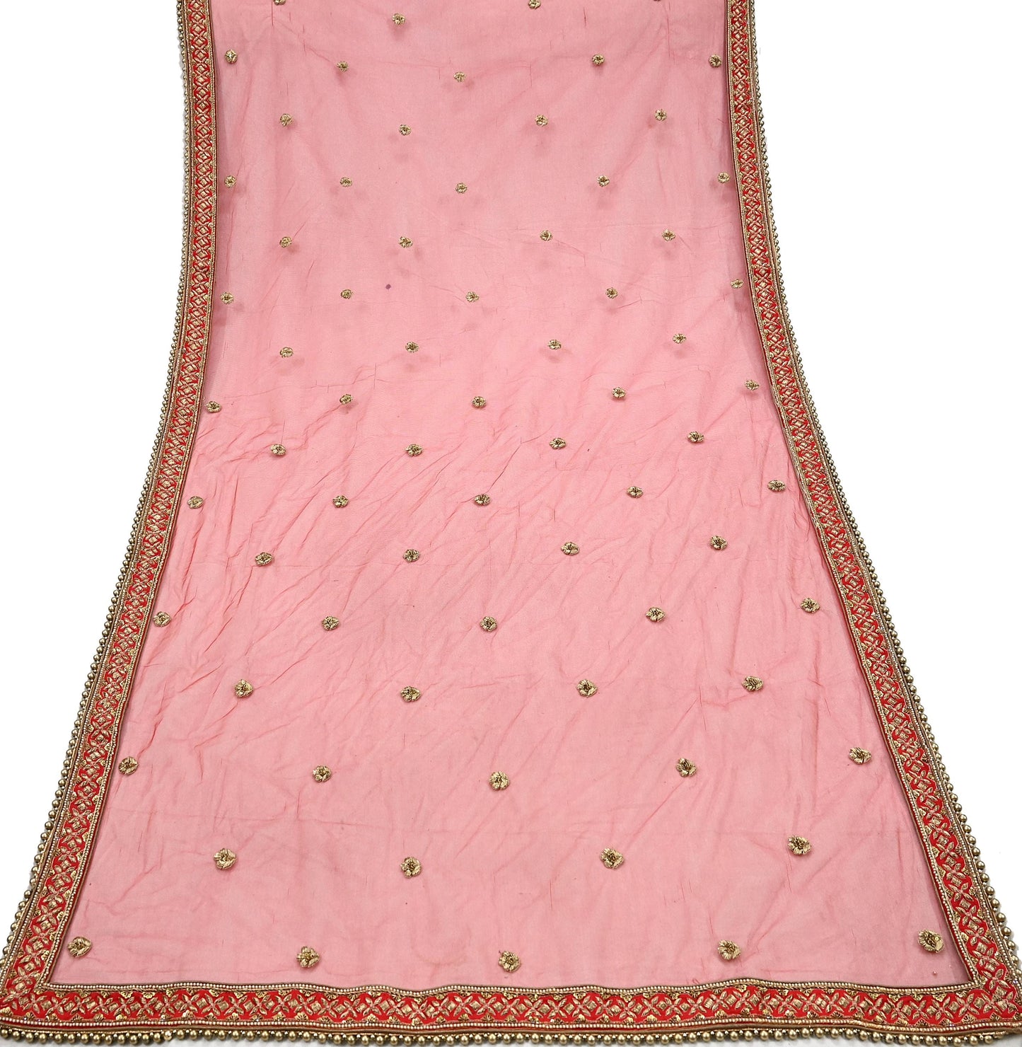 Indian Heavy Wedding Dupatta Red Net Long Stole Hand Embroidered By Designer Sabyasachi Scarves Zardozi Bridal Veil