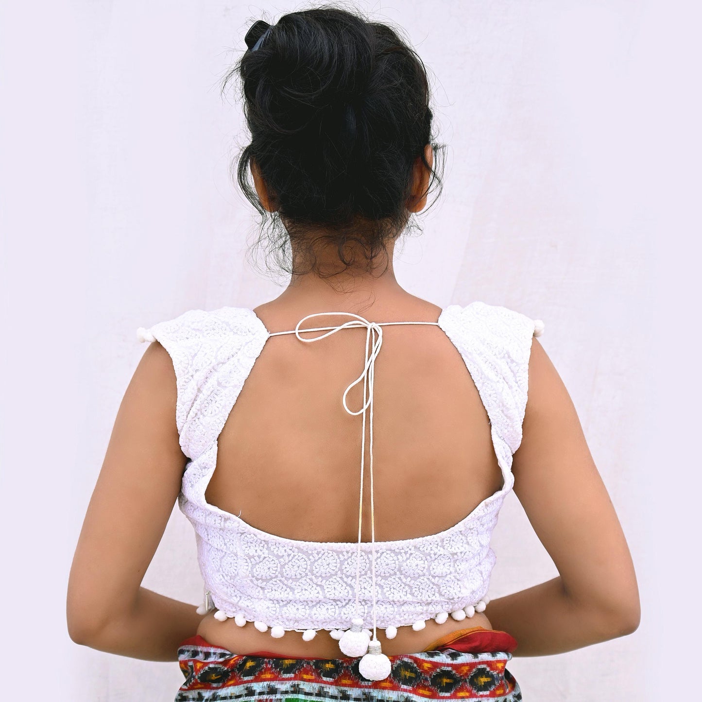 Indian New White Net Embroidered Padded Blouse/Top/Crop Party wear Bollywood