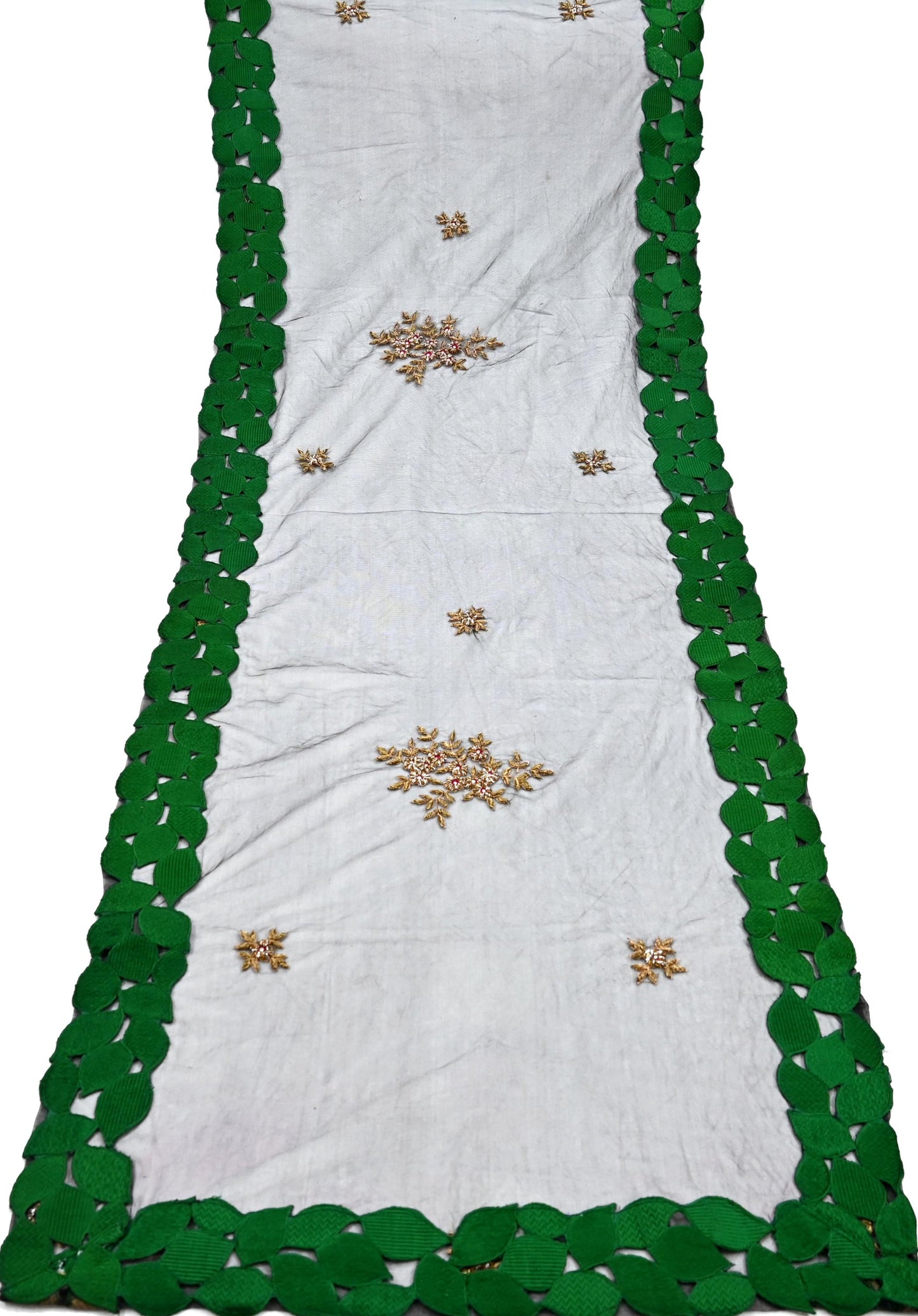 Indian Vintage Black Net Mesh Long Stole Hand Embroidered Scarves Golden Zardozi Zari Sequins Hijab Veil wrap Boho