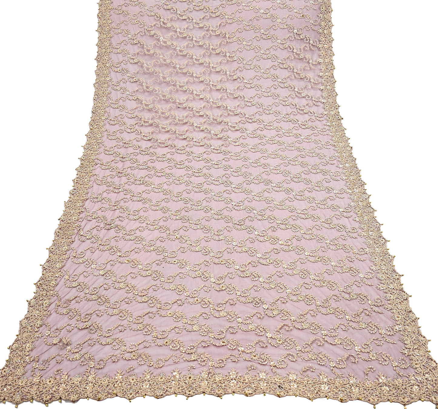 Indian Vintage Heavy Wedding Maroon Dupatta Net Mesh Long Stole Hand Embroidered Scarves Golden Zardozi Zari Sequins Dridal Veil Hijab