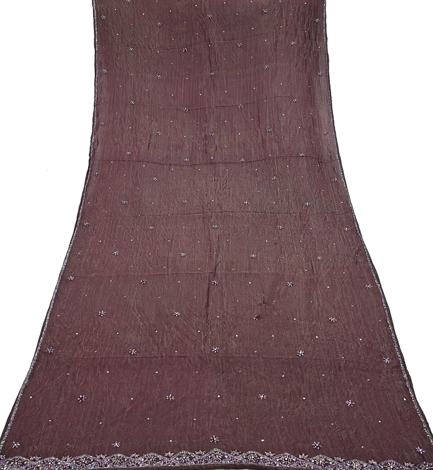 Indian Vintage Maroon Dupatta Long Stole Pure Silk Hand Embroidered Scarves Veil Scarf Wrap Hippie Boho