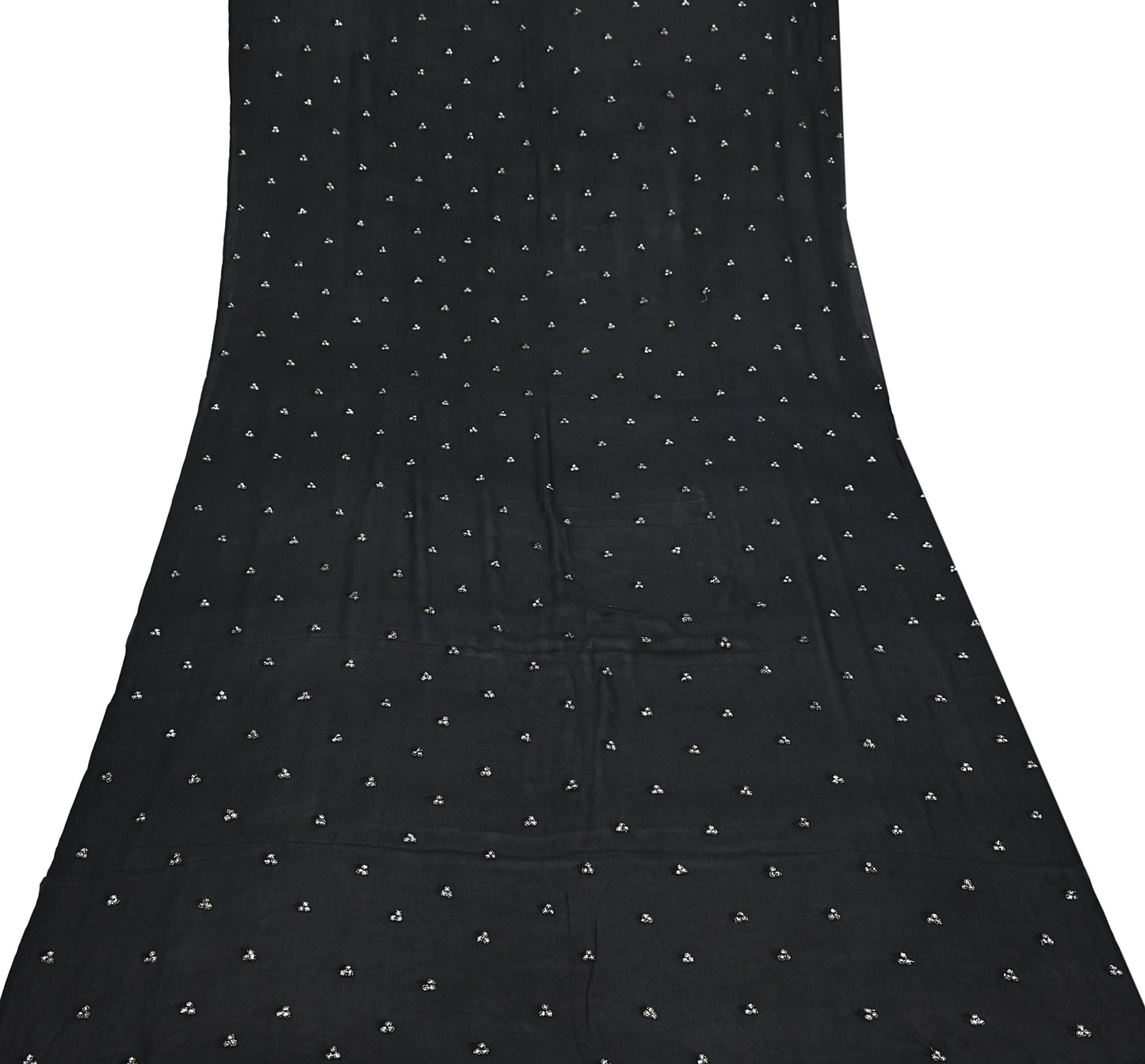 Indian Vintage Dupatta Black Pure Georgette silk Long Stole Embroidered Scarves Stole Veil Wrap