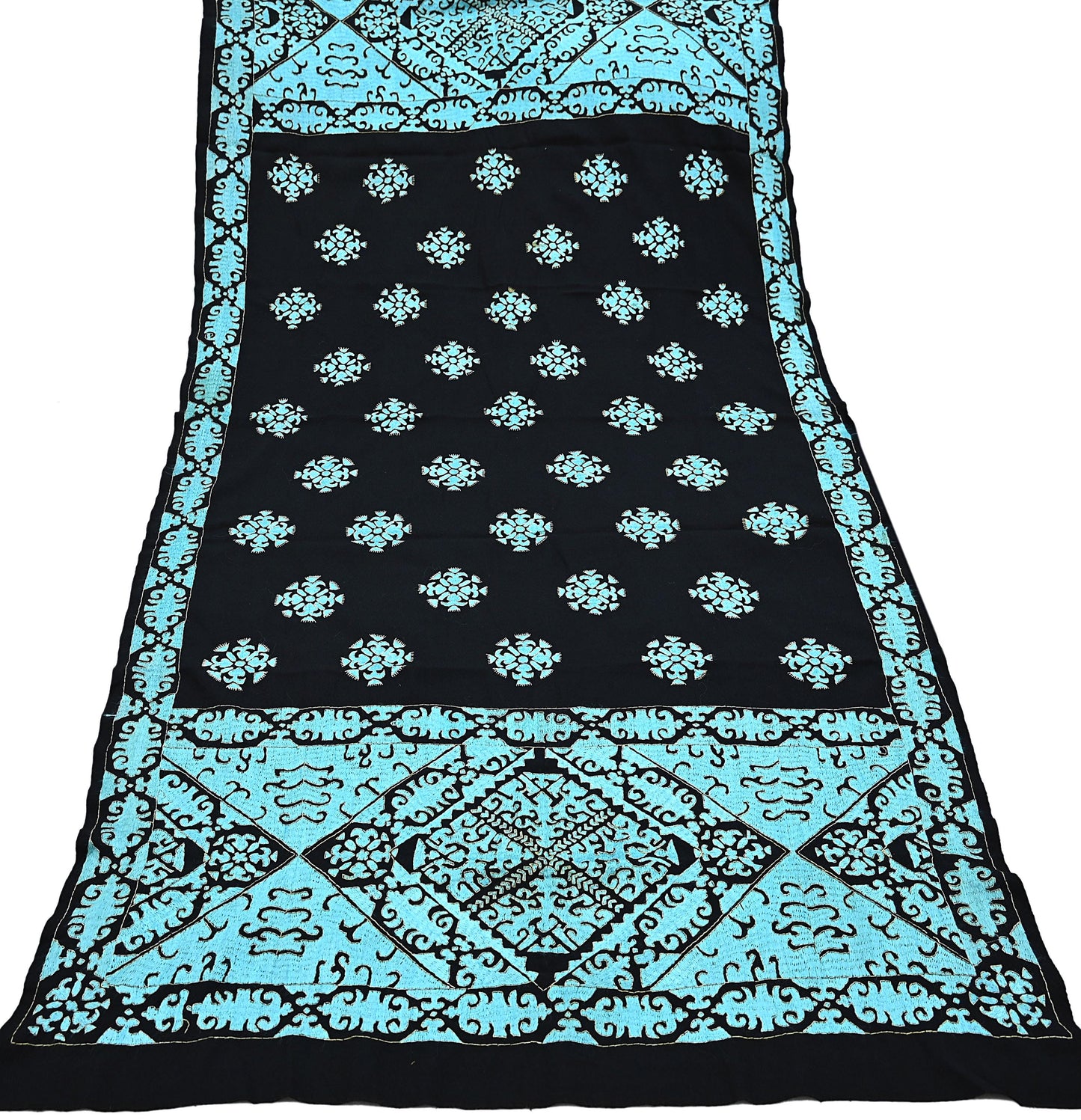 Vintage Gujarati Wool Shawl Black Hand Embroidered Tribal Kutchi Shawl Wrap Pure Woolen Ethnic Stole Christmas Gift for Her