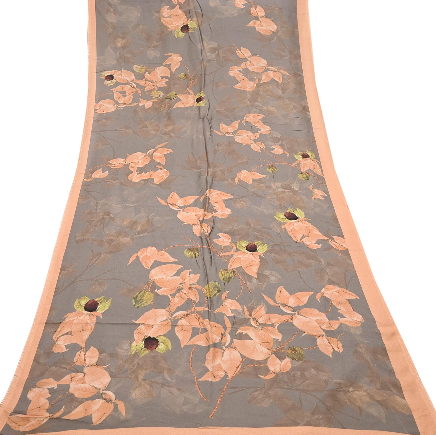 Vintage Brown Woolen Scarf Stole Dupatta Digital Printed Wrap Shawl Warm Winter Hijab Veil Gift for Her Christmas Scarf