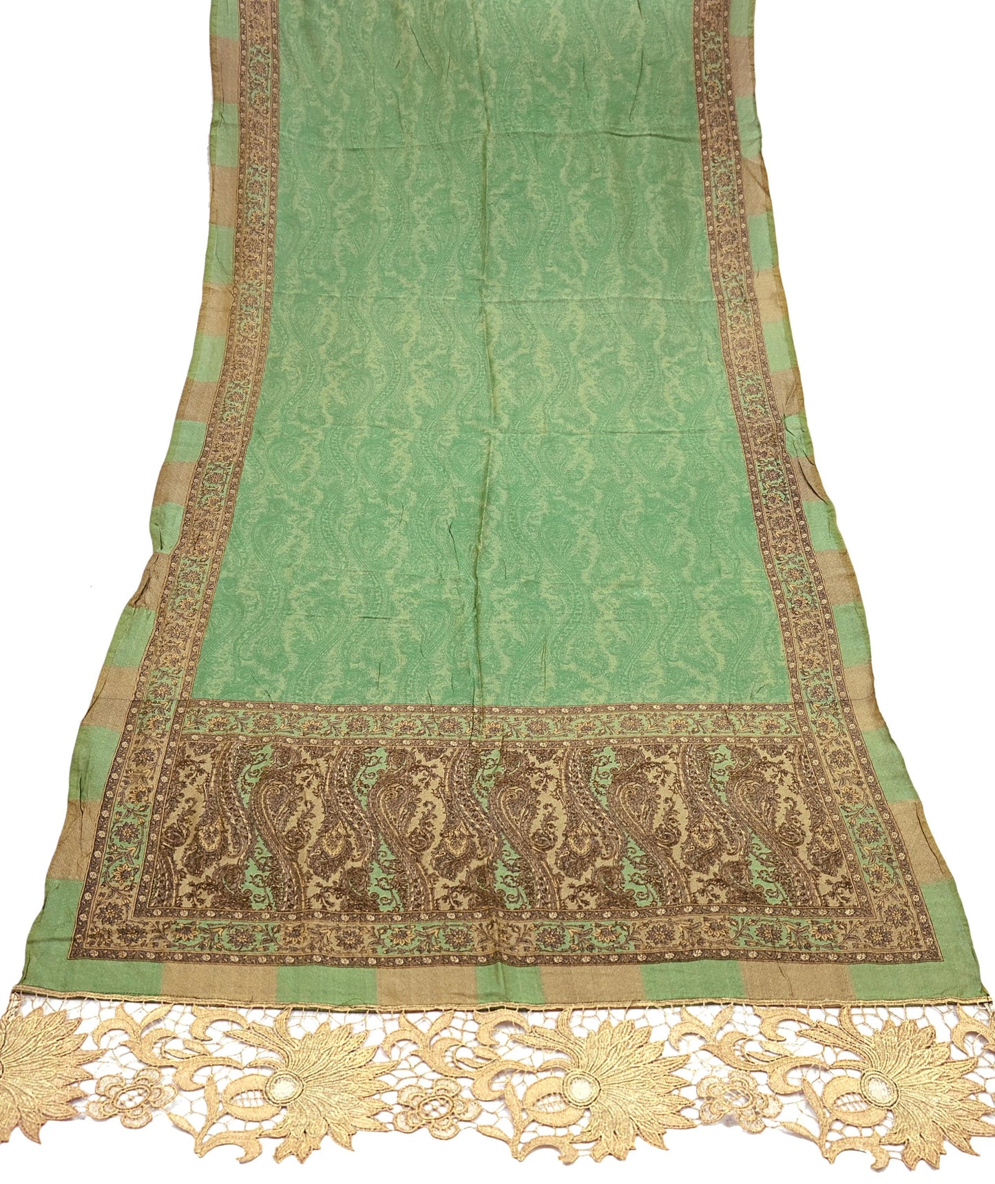 Indian Vintage Green Dupatta Long Stole Crepe Digital Printed Dupatta Veil Scarves soft Boho Wrap