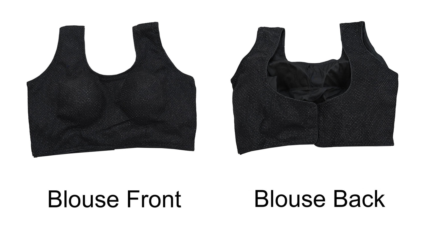 Indian New Black Georgette Embroidered sleeveless Padded Blouse/Top/Crop Party wear Bollywood Blouse