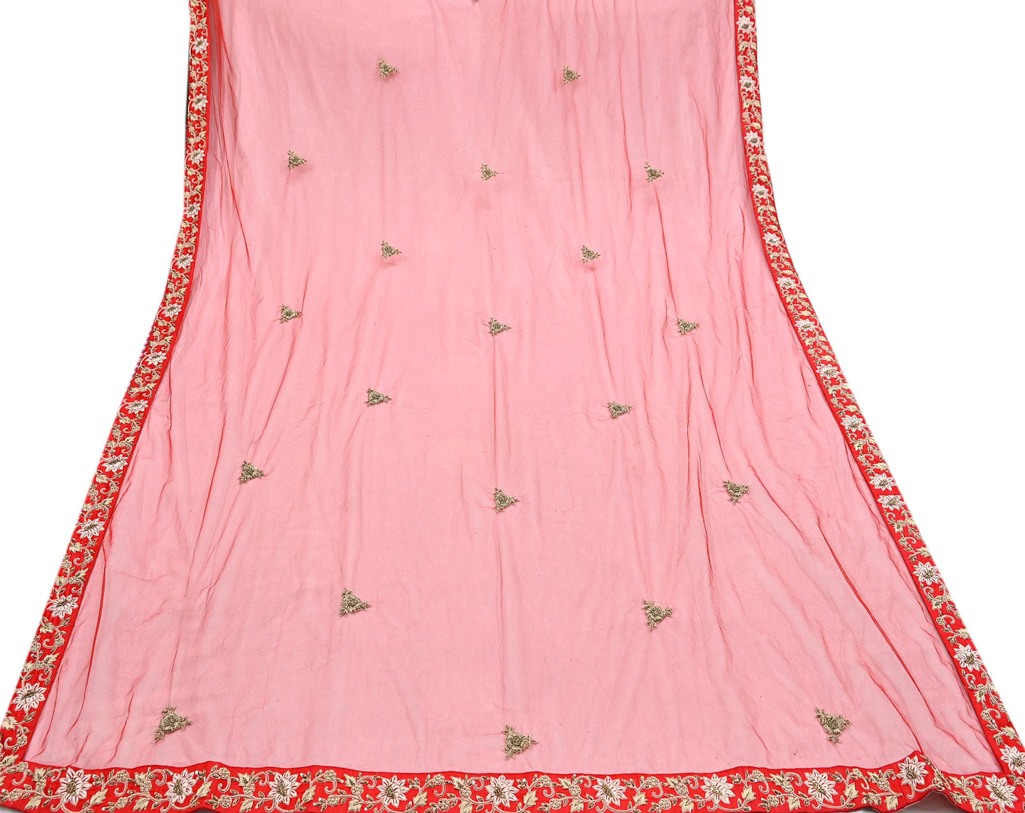 Indian Vintage Heavy Wedding Red Net/Mesh Hand Embroidered Dupatta Designer By Manish Malhotra Bridal Wear Zardozi Veil Hijab