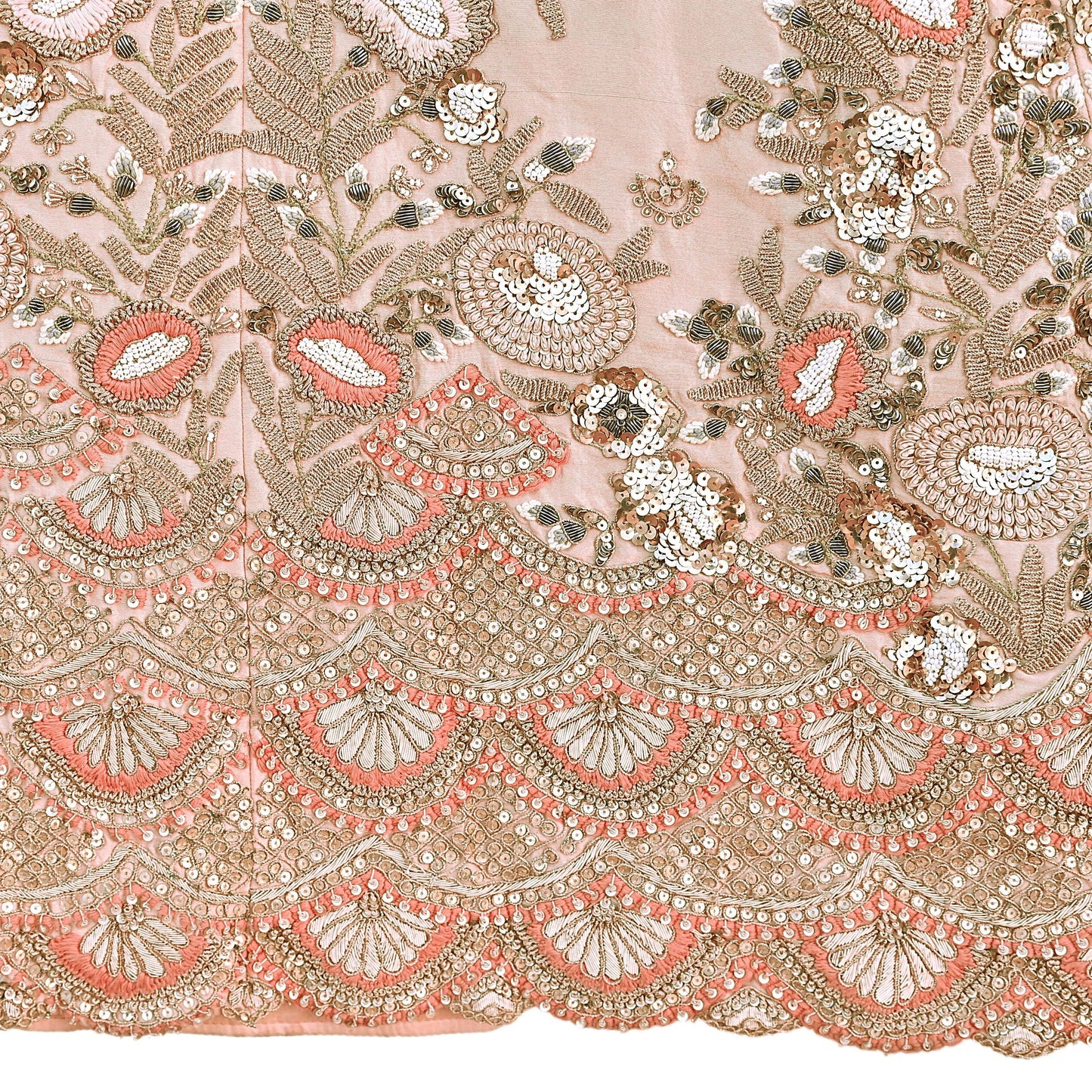 Indian Heavy Peach Hand Embroidered Lehenga 3pcs Set Designer By Manish Malhotra Party Wear