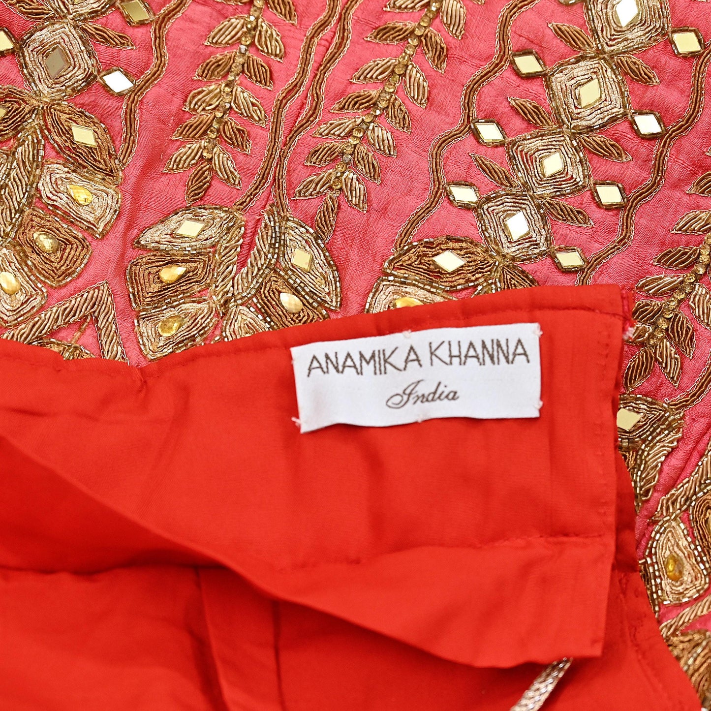 Indian Heavy Wedding Pink & Peach Raw Silk Hand Embroidered Lehenga/Skirt Designer By Manish Malhotra Bridal Wear Zardozi/ Dabka
