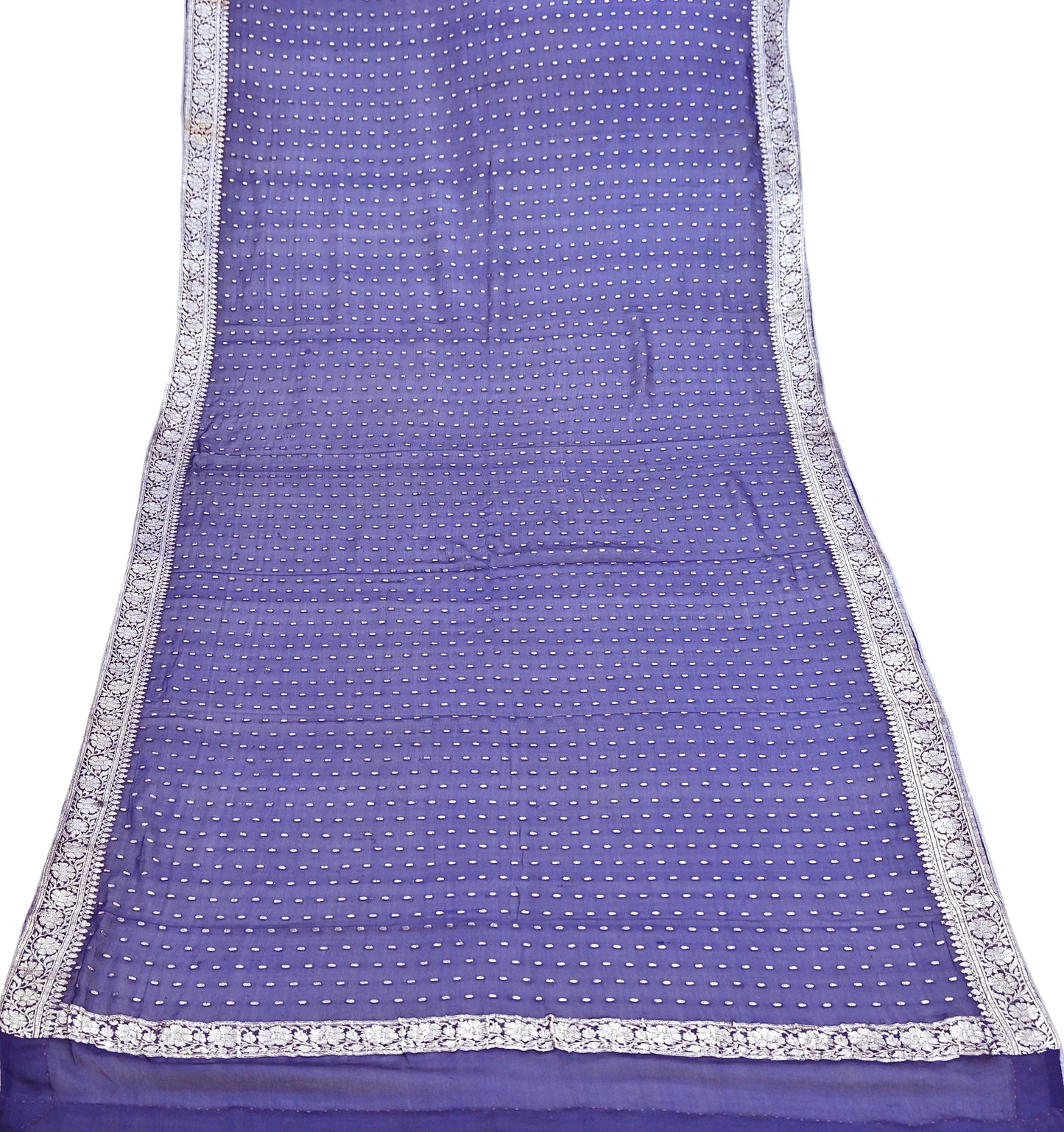 Indian Vintage Blue Dupatta Long Stole Blend Georgette Hand Woven Scarves Veil Scarf Wrap Hippie Boho Soft