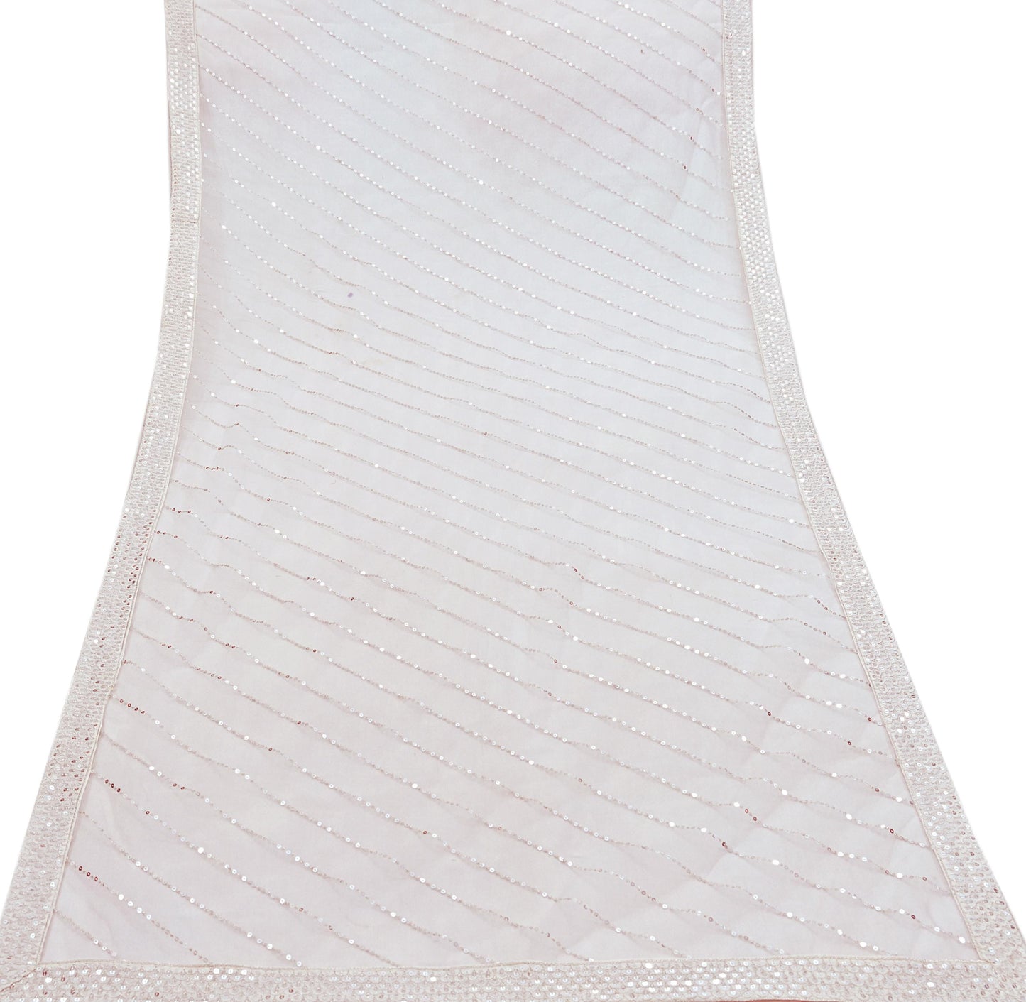 Indian Vintage White Dupatta Long Stole Net Mess Embroidered Scarves Veil Hijab Sequins stole veil hijab