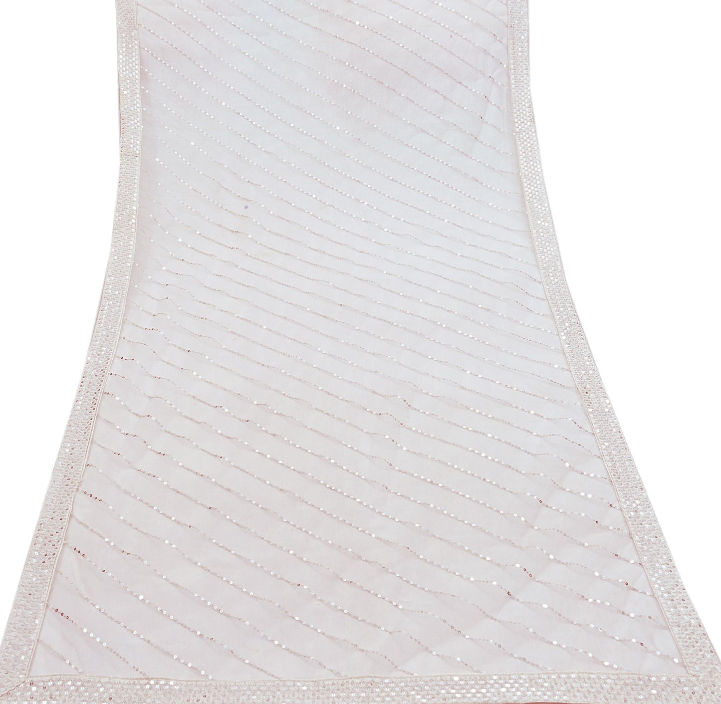 Indian Vintage White Dupatta Long Stole Net Mess Embroidered Scarves Veil Hijab Sequins stole veil hijab