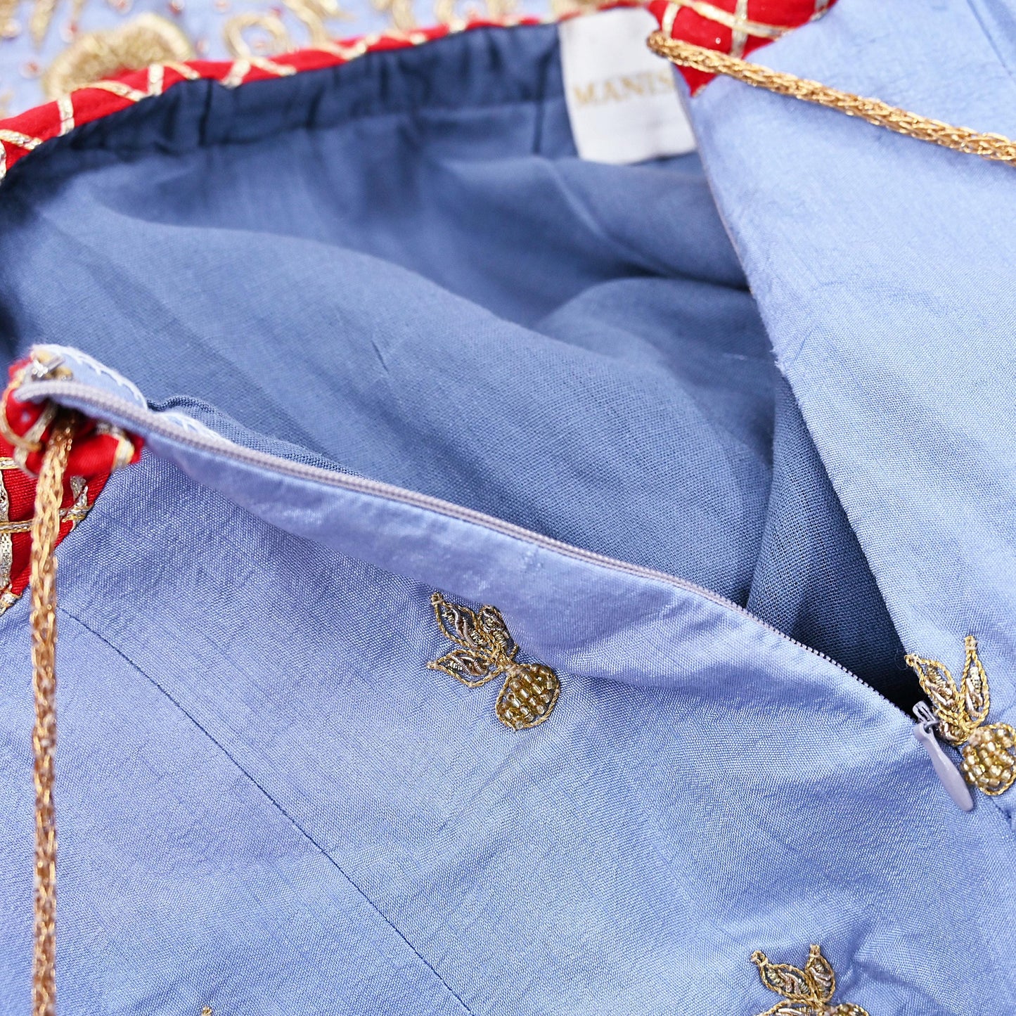 Indian Heavy Gray Raw Silk Hand Embroidered Lehenga/Skirt Designer By Manish Malhotra Bridal Wear Zardozi/ Dabka