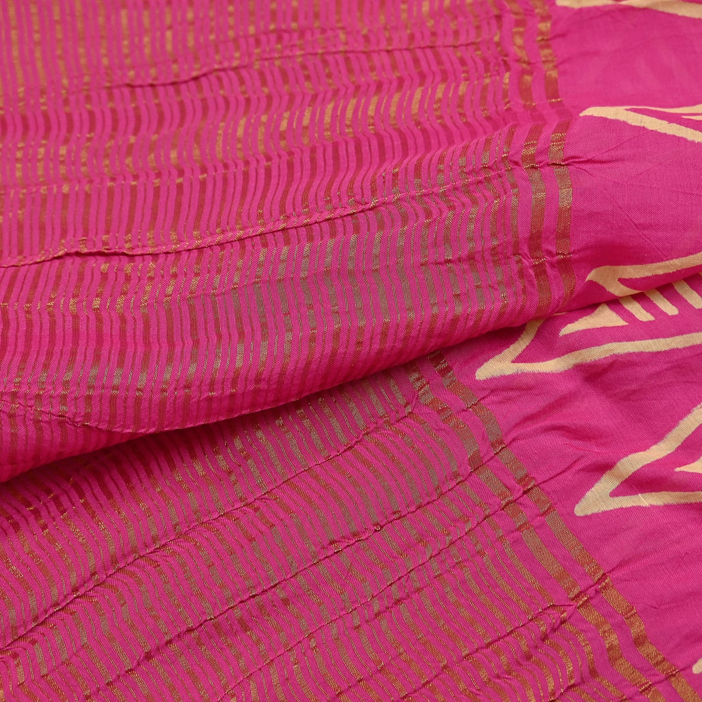 Indian Vintage PInk Dupatta Long Stole Woven Pure Cotton Indian Scarves Veil Golden Zari Soft Fringes