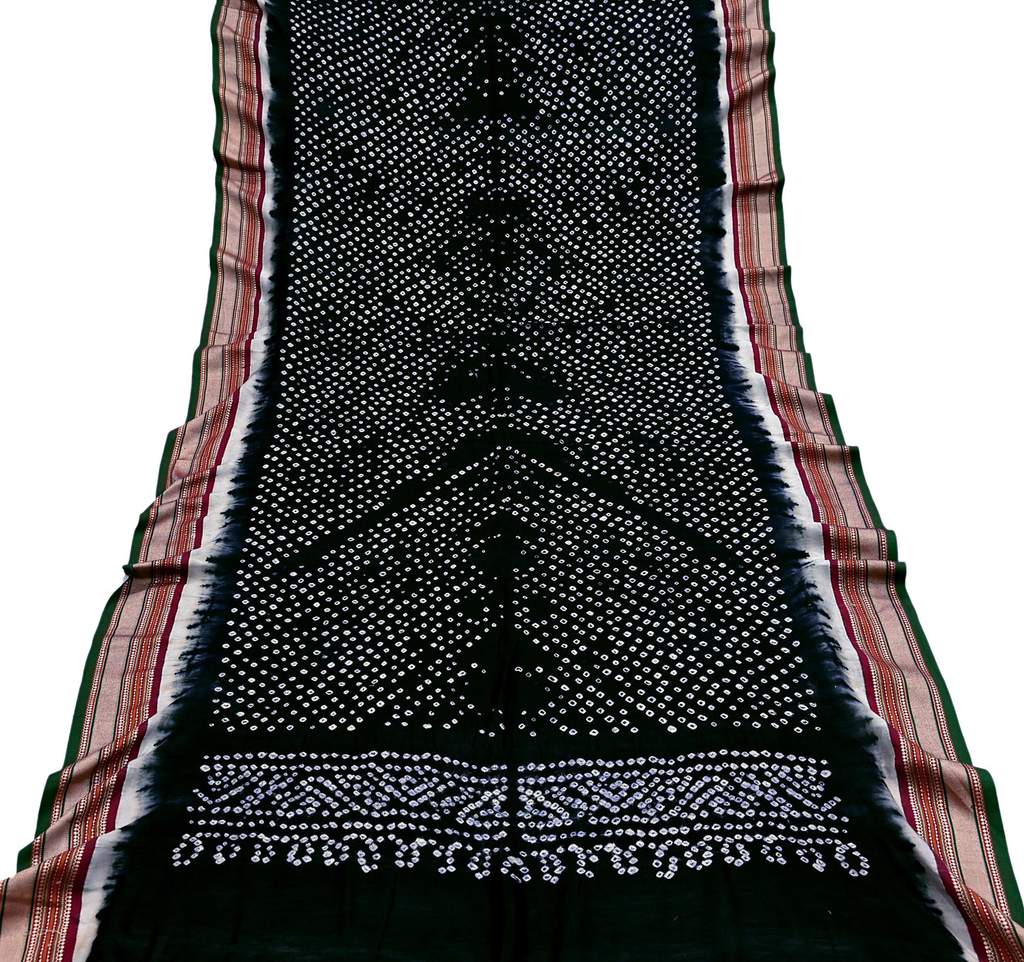 Indian Vintage Black Dupatta Long Stole Cotton Woven Bandhani Veil Scarves soft Boho Wrap Hijab