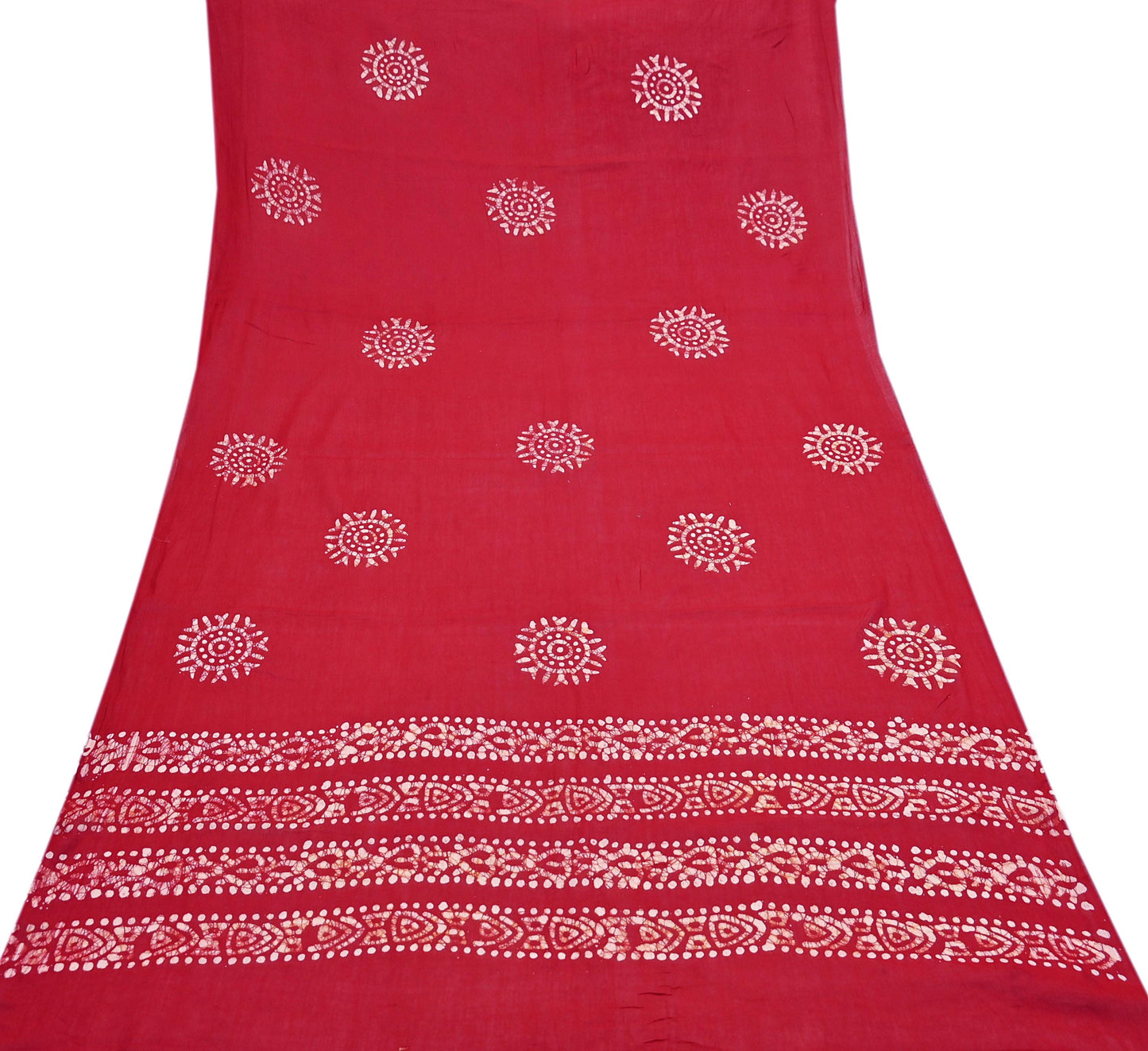Indian Vintage Red Dupatta Long Stole Pure Cotton Prined Batik Indian Scarves Veil Scarf Wrap