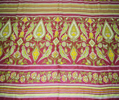 Indian Vintage Sari Pink  Pure Silk Bandhani Printed Sarees Fabric 6yd Sewing Craft Fabric DressMaking  Soft