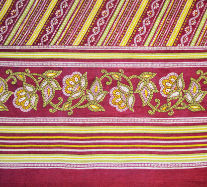 Indian Vintage Sari Pink  Pure Silk Bandhani Printed Sarees Fabric 6yd Sewing Craft Fabric DressMaking  Soft