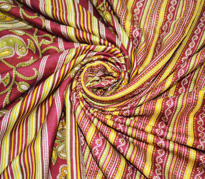 Indian Vintage Sari Pink  Pure Silk Bandhani Printed Sarees Fabric 6yd Sewing Craft Fabric DressMaking  Soft